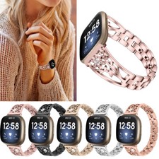 For Fitbit Versa 3/4 Sense2 Glitter Rhinestones Stainless Steel Watch Band Strap