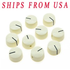 10xVintage Barrel Guitar AMP Round Amplifier Knobs w/ Set Screw Aged White