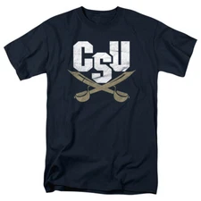 Charleston Southern University Adult T-Shirt Distressed Primary, Navy, S-5XL