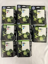 Lot Of 8 HP 88XL Cyan; Yellow; Magenta High Yield Original Ink Cartridge 2017-20