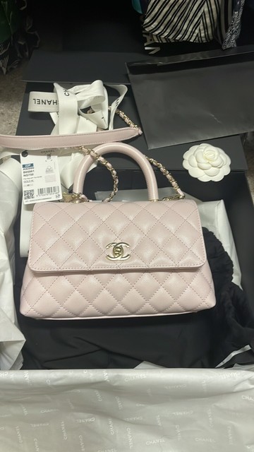 Chanel Coco Handle Shoulder Bag Small Pink Leather For Sale Online Ebay