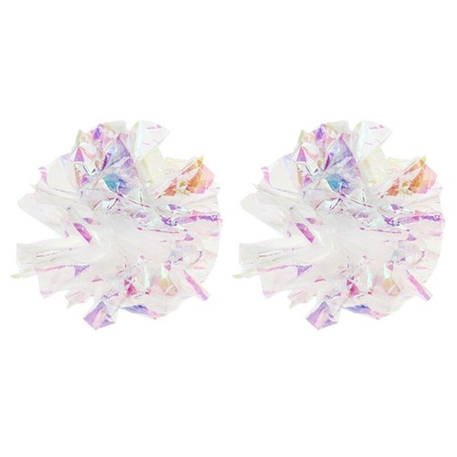 2 Pieces Mylar Crinkle Ball for Cat Toys Interactive Colorful Shiny Dye Free Bal - Picture 2 of 8