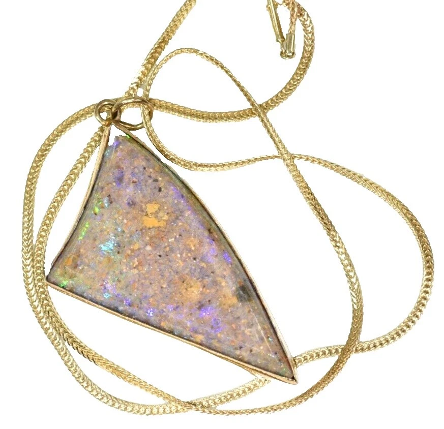 Piedra de oro amarillo de ópalo Collares y colgantes hechos a mano