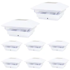 8 Black Bronze Brown Copper White 4x4 Solar Post Lights Cap Deck Fence Outdoor