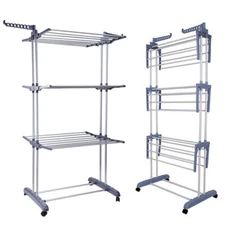 67in Laundry Clothes Storage Drying Rack Portable Folding Dryer Hanger HeavyDuty