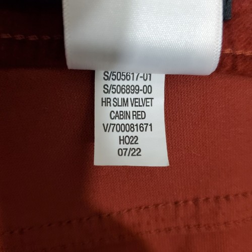 Banana Republic Pants Womens 14 32P Petite Cabin Red High Rise Slim Ankle Velvet - Picture 14 of 14