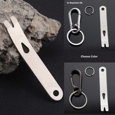 Gear Mini Crank Crowbar Pry Bar Keychain Multi Tool Survival EDC Carabiner Clip