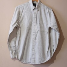 George Shirt Long Sleeve Button Down Grey 100 Cotton Men's S 34/36 H16-3