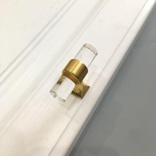 10-Pc Clear Acrylic Drawer Pulls - Gold Tone Kitchen Cabinet Handles
