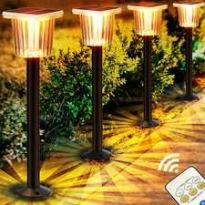 ZIVASA Pathway Lights Solar Powered 4 Pack Landscape Lights Solar Waterproof