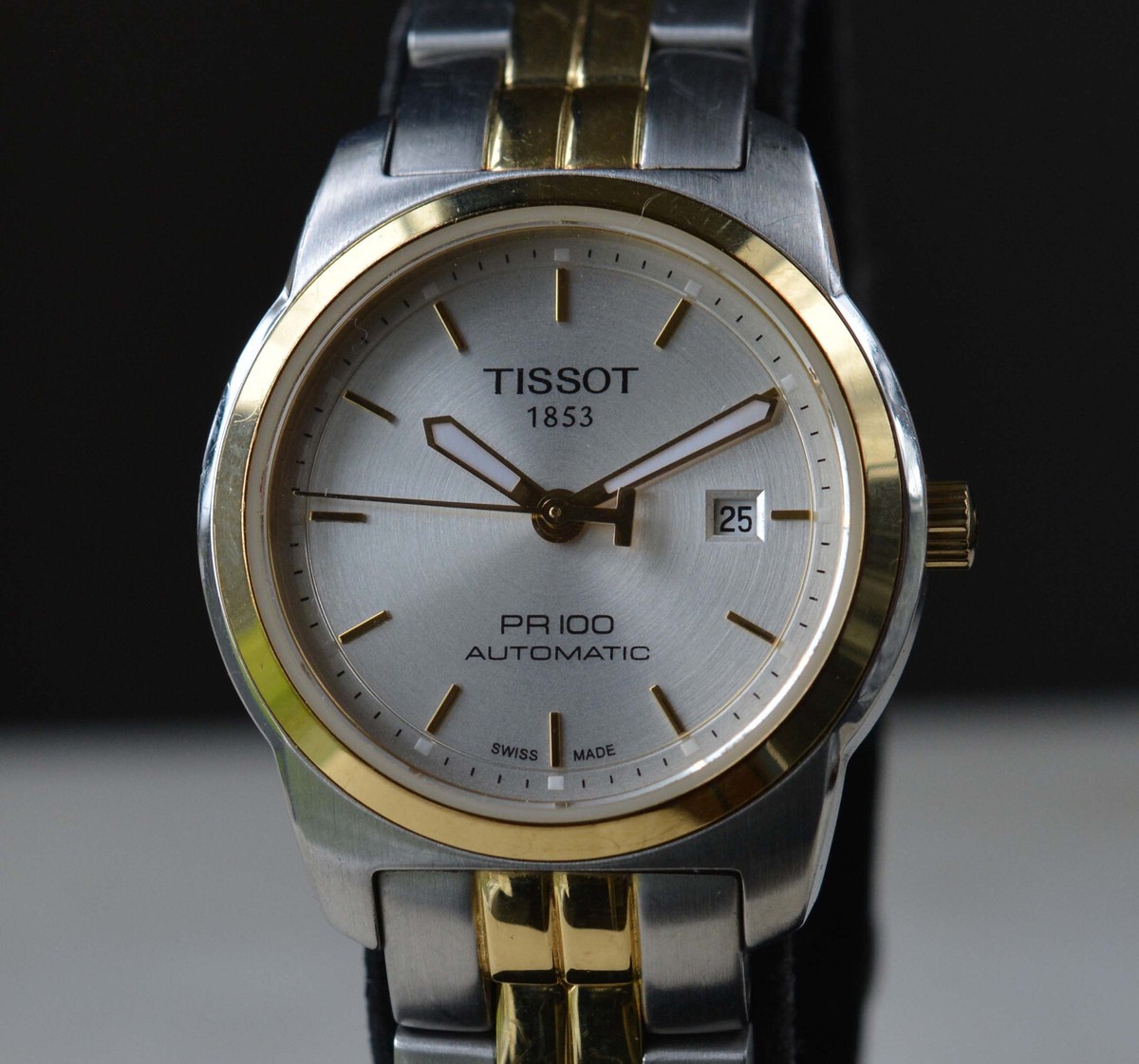 28mm TISSOT 1853 PR-100 LADIES WRISTWATCH 2-tone Ref 28mm TISSOT 1853 PR-100 LADIES WRISTWATCH 2-tone Ref