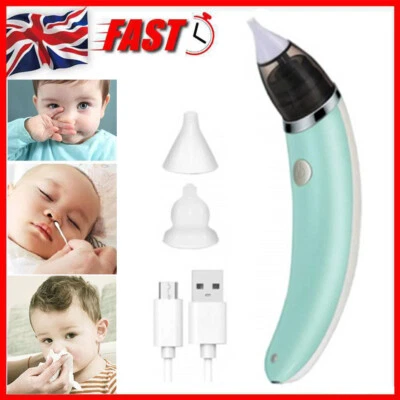 Electric Baby Silicone Nasal Aspirator Vacuum Sucker Nose Mucus Snot Cleaner UK