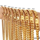 Miami Cuban Link Chain Necklace Bracelet 18k Gold Plated Stainless Steel 6-18mm