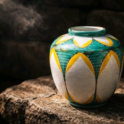 4.4 Keramik Vase 50`s Ceramic Studio Pottery Wilhelm Herkenroth Theodor Bogler