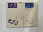 GB 1946 Victory set SG 491-492 on first day cover registered