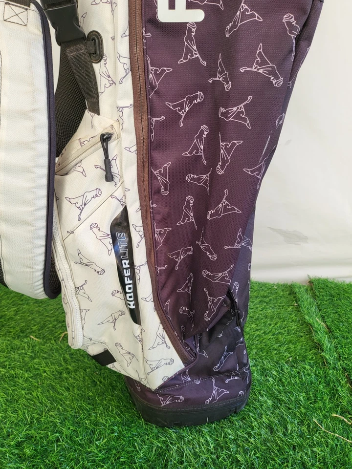 PING Hoofer Lite Golf Stand Bag Mr. PING Print Logo Dual Strap Black/White - Image 4 of 4