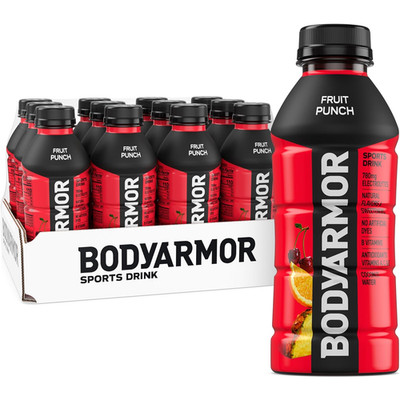 BODYARMOR Fruit Punch Sports Drink, 16 Fl Oz (12 Pack), Electrolyte Hydration