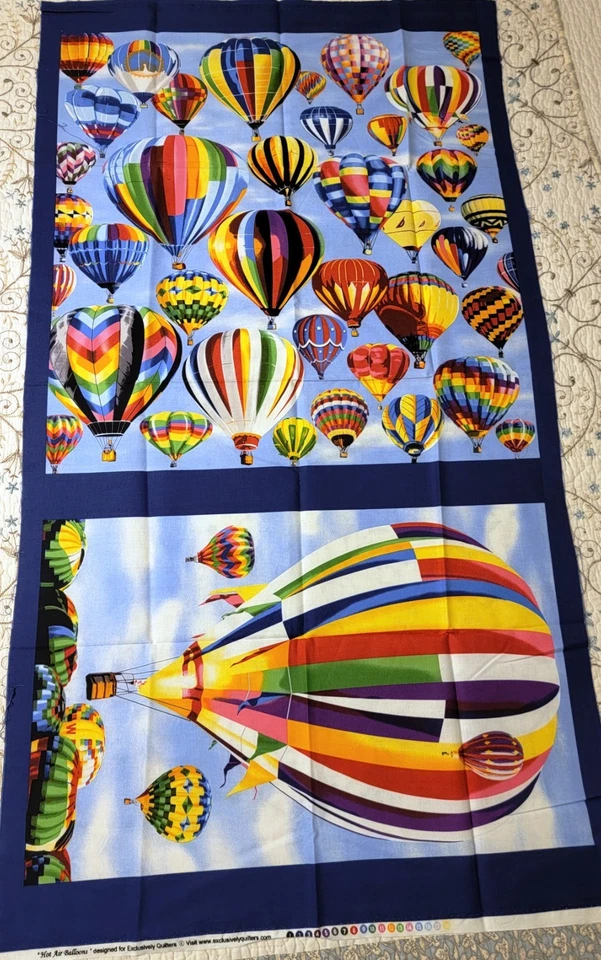 Fabric Traditions Multicolored Hot Air Balloons Cotton 2 1/2yd x 42 Plus Panel - Image 3 of 4