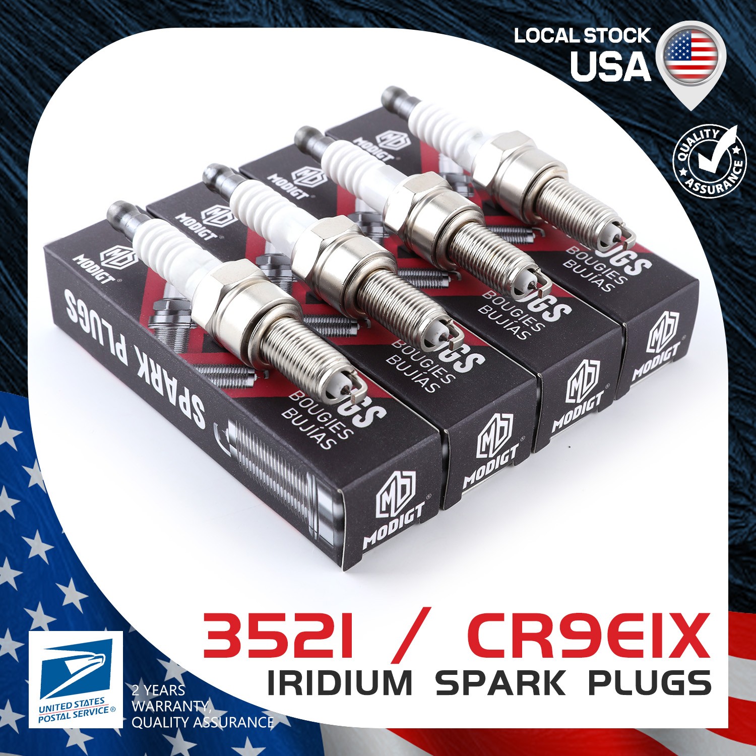 Set of 4 OEM CR9EIX Iridium IX Spark Plug For Suzuki Harley 17-21 M8 Engine 3521