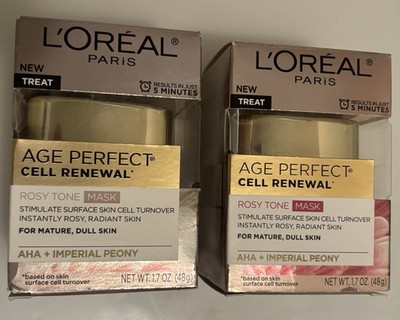 L'Oreal Paris Age Perfect Cell Renewal Rosy Tone Face Mask 1.7 oz (LOT OF 2) New
