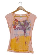 T-shirt Miss Sixty donna 38/M multicolore retrò spiaggia fantasia palme manica corta