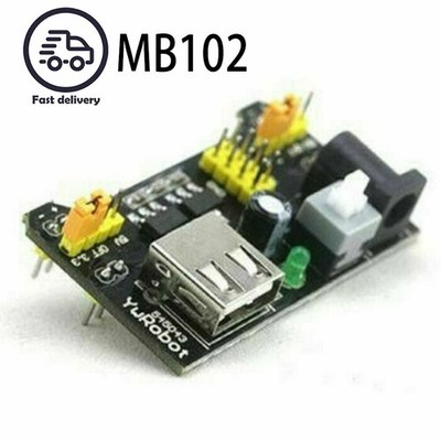 1PCS 5V/3.3V MB-102 Breadboard Power Module DC005 Socket Dual USB Input #lk