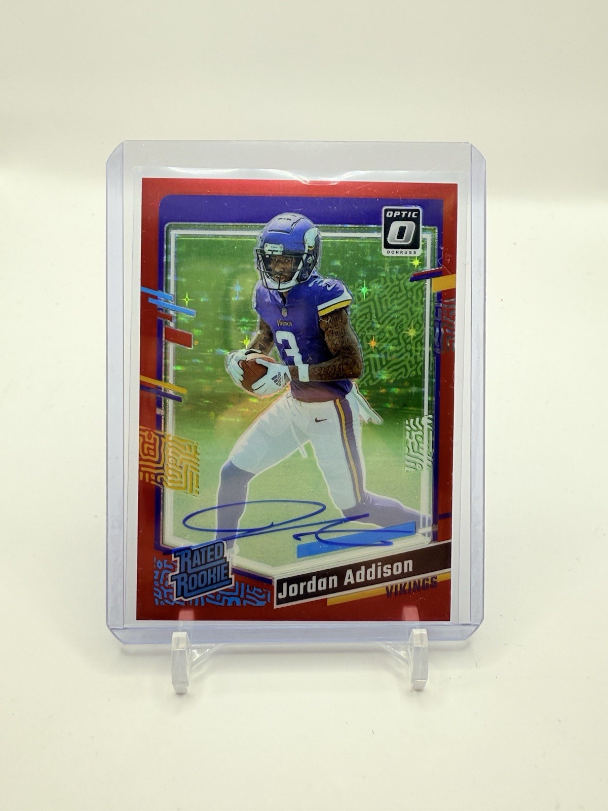 2023 DONRUSS OPTIC INTERNATIONAL JORDAN ADDISON RATED ROOKIE RED STARS AUTO /11