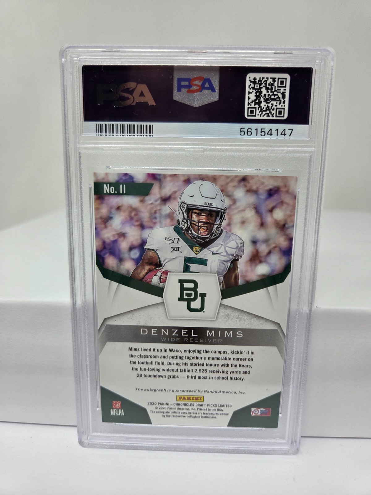 2020 Limited Phenoms SIGNATURE - DENZEL MIMS Autograph RC Card /99 PSA 9 MINT view 2