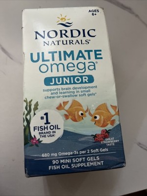 Nordic Naturals Ultimate Omega Junior - Strawberry Soft Gel for Kids, 90 Ct 3/28