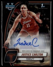 2024-25 Bowman U Chrome #38 Justice Carlton Prospects Auto Black Wave Refractor