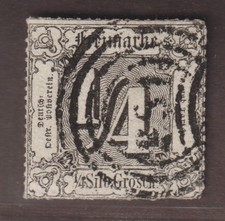 Thurn & Taxis 35, 1/4 Sgr. durchstochen, sauber gestempelt, geprüft Sem, 500,- €