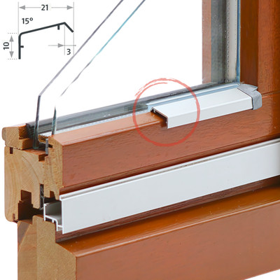 Flügelabdeckprofil Wetterschenkel Aluminium Alu Schutz Leiste Holz Fenster F16