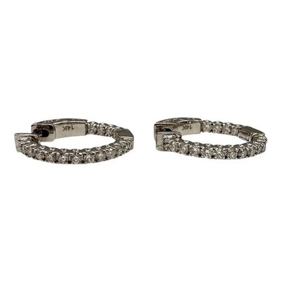 Diamant Creolen 14kt Weißgold 0,70ctw HIJ SI 0,75 Zoll Neu