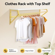 Gold Metal Garment Clothes Rack Clothing Rack Clothes Wall Shelf Hanger Display