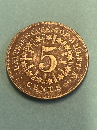 Nicer low mintage 1866 Shield Nickel with Rays - Picture 2 of 2