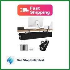 KEEGH 36 inch under desk cable management tray, no drill cord organizer, black