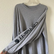 Carhartt Original Fit Logo Sleeve Pullover Long Sleeve Tshirt Men’s XL Gray Work