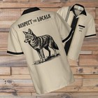 Coyote Button Up Shirt with Pocket, Coyote Respect The Locals Hawaiian Shirt Coy