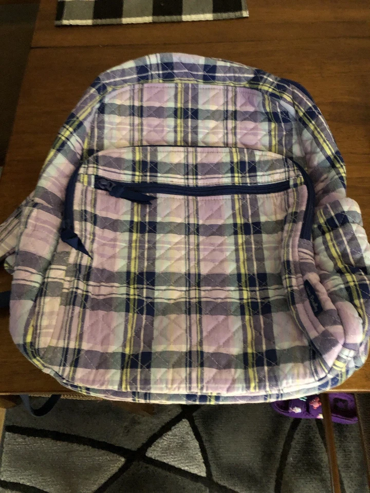 Vera Bradley, lote a cuadros morados, amatista, bolso de lona, monedero, cartera, mochila Foto 2 de 4