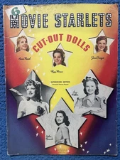 Six Movie Starlets Paper Dolls, Whitman#991, Year 1942, Uncut, Vintage &Original