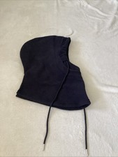 Black fleece balaclava with a drawstring closure