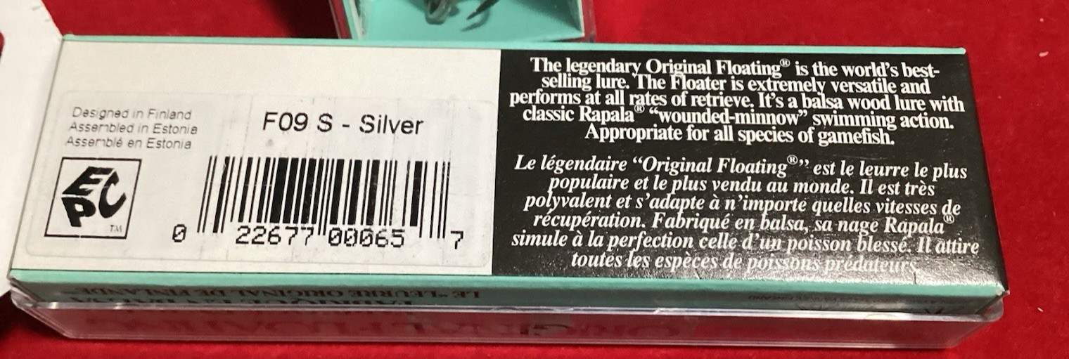 BRAND NEW RAPALA ORIGINAL FLOATING F-9 FISHING LURES GOLD SILVER PERCH GIFT?