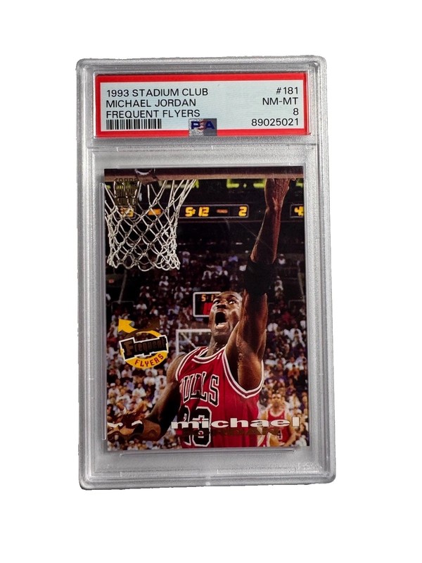 1993-94 Topps Stadium Club Michael Jordan Frequent Flyers #181 Bulls PSA 8