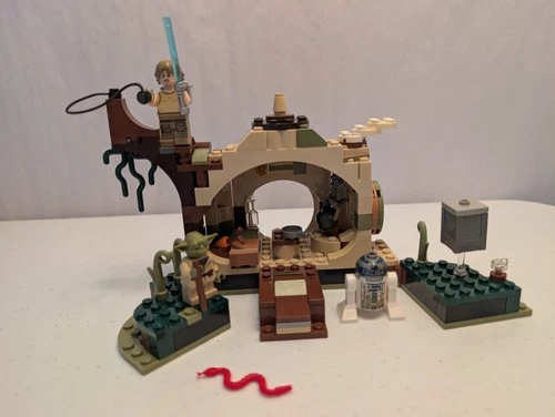 LEGO Star Wars 75208 Yoda's Hut Complete Set w Minifigs + Instructions, No Box