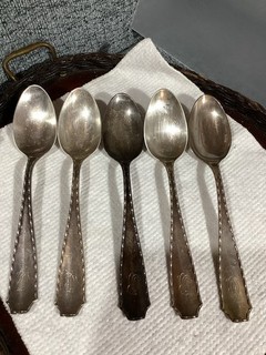 1902 Marquoise By Tiffany & Co. 5 cucchiai da portata in argento sterling uso rottami