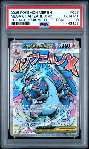 2025 POKEMON MEP EN-ME BLACK STAR PROMO #023 MEGA CHARIZARD X EX PSA 10