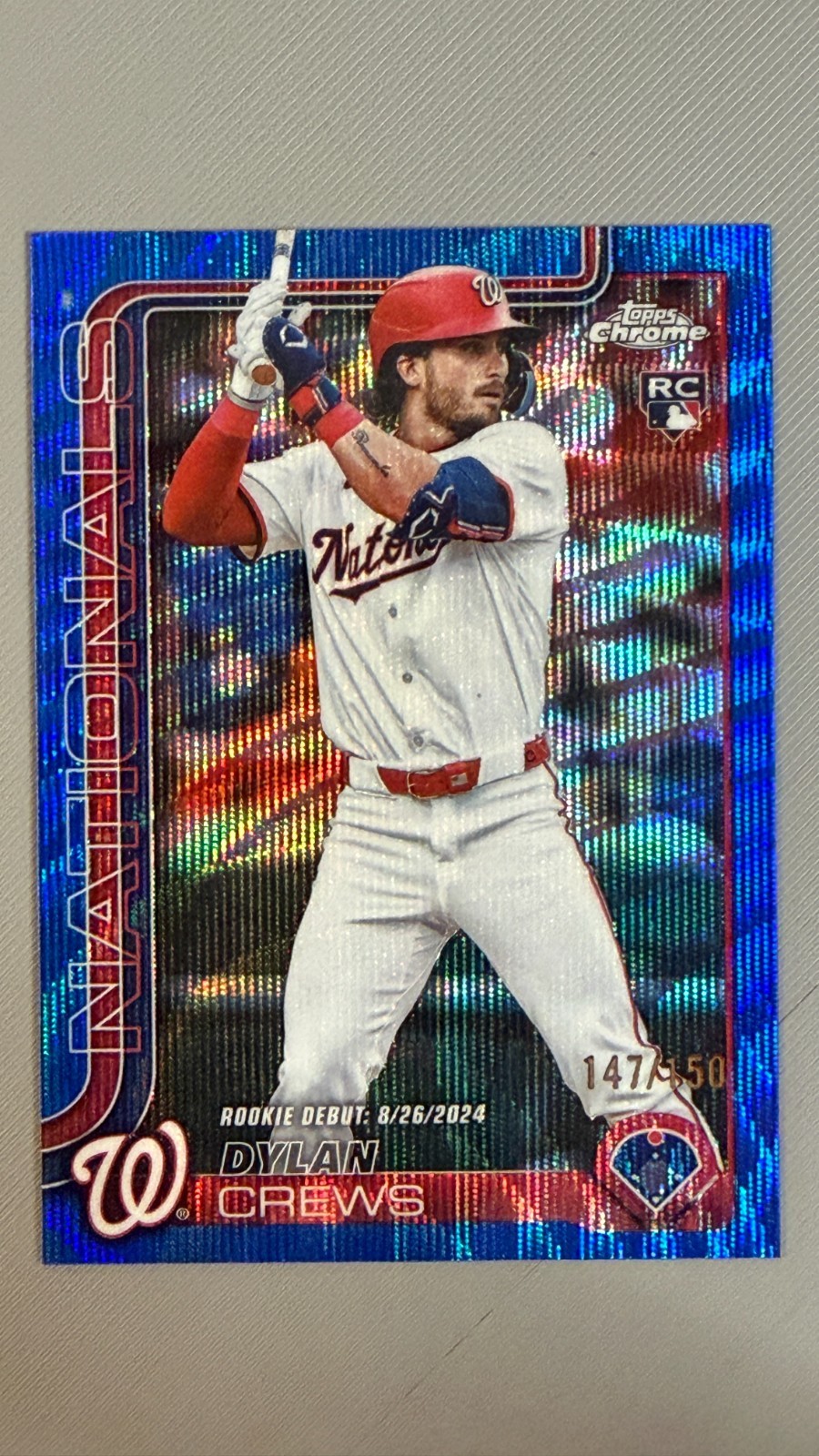 2025 Topps Chrome Update Blue Wave /150 #USC190 Dylan Crews RC  Nationals