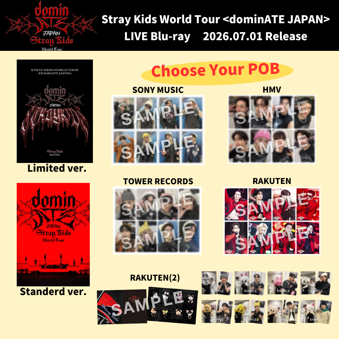 Stray Kids World Tour dominATE JAPAN Blu-ray Only + Store POB