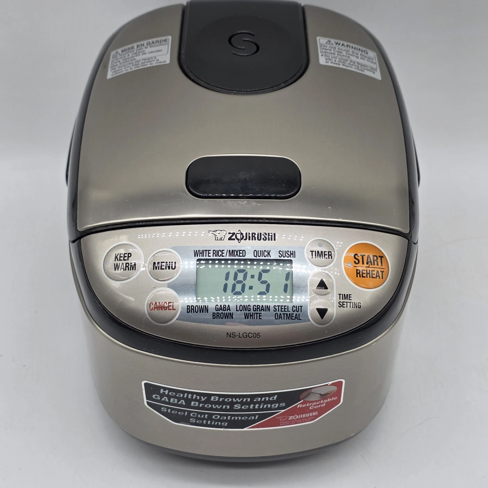 Zojirushi Model NS-LGC05 RICE COOKER Soup & Warmer Stainless Steel
