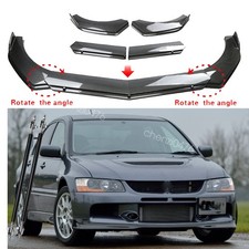 For Mitsubishi Lancer Carbon Style Front Bumper Lip Spoiler Splitterstrut Rods